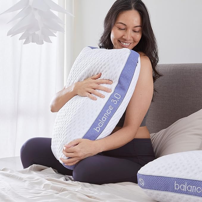 Bedgear Balance Performance Pillow - Size 3.0 - Moisture Wicking Bed Pillow - All Sleep Positions - Medium Firmness Sleeping Pillow - Hypoallergenic, Washable Removable Cover - 20" W x 26" L x 6.5" H - LeafyLoom