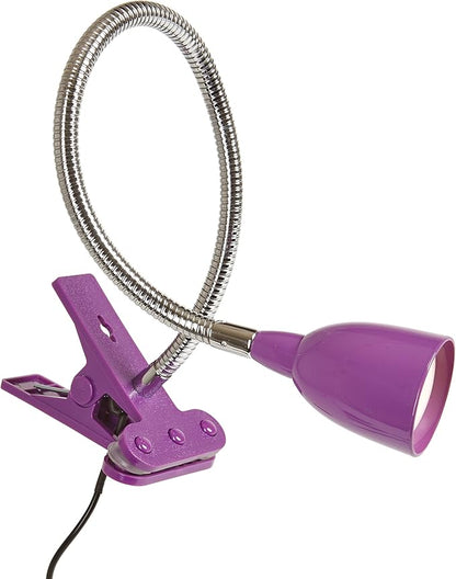 Newhouse Lighting LED Clip on Light/Clamp Lamp/Reading Book Light for Desk, Bed, Office, and Dorm Room, Purple - LeafyLoom