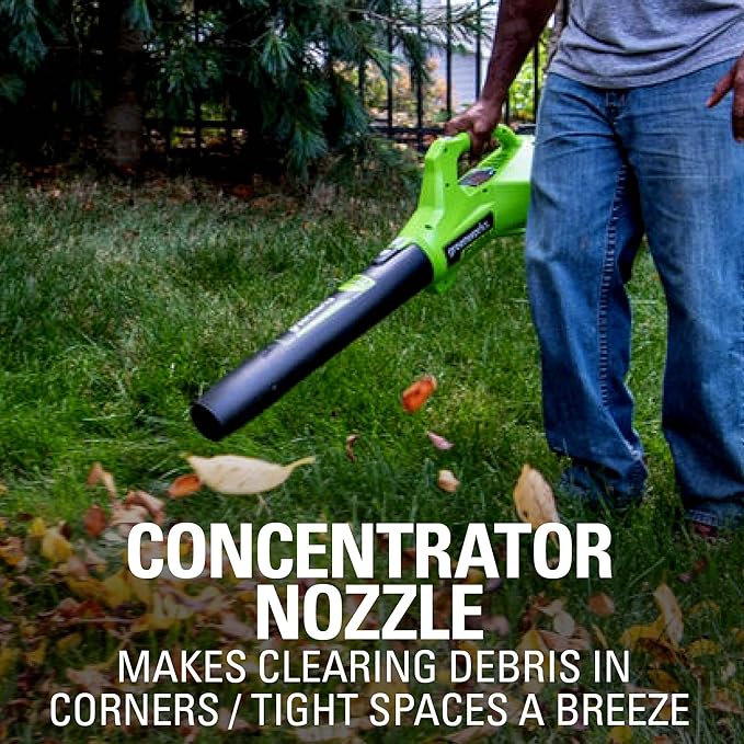 Greenworks 40V (100 MPH / 350 CFM) Cordless Axial Leaf Blower, 2.0Ah Battery and Charger Included - LeafyLoom