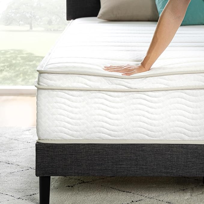 ZINUS 12 Inch Foam and Spring Hybrid Mattress [New Version], Full, Fiberglass free, Medium Firmness, Durable Support, Certified Safe Foams & Fabric, Mattress in A Box - LeafyLoom