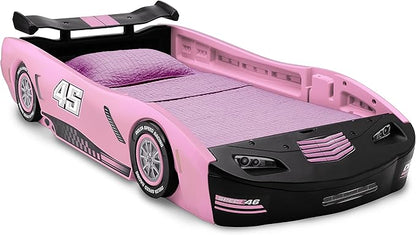 Delta Children Sport Race Car Twin Bed, Pink - LeafyLoom