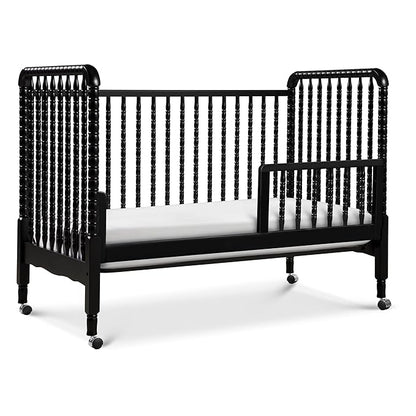 DaVinci Jenny Lind 3-in-1 Convertible Crib in Ebony, Removable Wheels, Greenguard Gold Certified - LeafyLoom