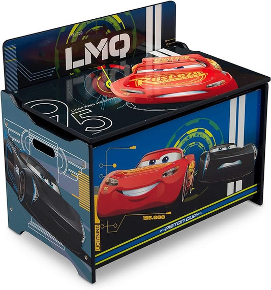 Delta Children Deluxe Toy Box, Disney/Pixar Cars - LeafyLoom