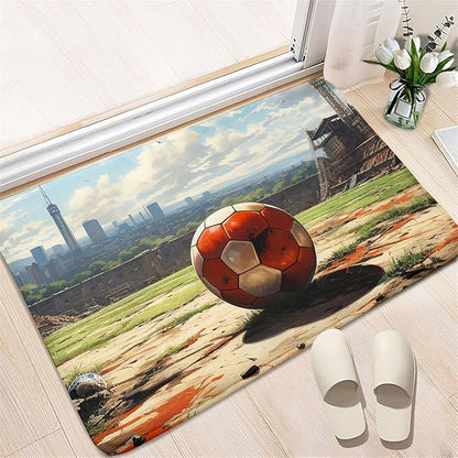 Football Rug - Football Decor for Boys Bedroom Soccer Rug for Play Area Football Printed Rug for Kids Room Basketball Rugs for Teen Boys Bedroom Playmat Area Rugs for Kids Rooms,2'×3' - LeafyLoom