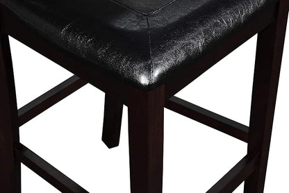 New Classic Furniture Gia Counter Dining Chair (Set of Six), Black PU Upholstered Seat & Back Rest, Ebony - LeafyLoom