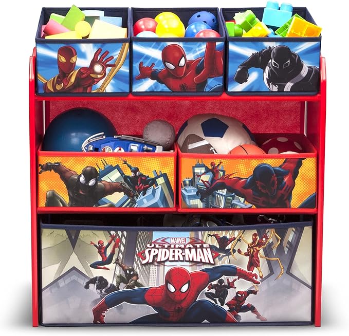 Delta Children Multi-Bin Toy Organizer, Marvel Spider Man - LeafyLoom