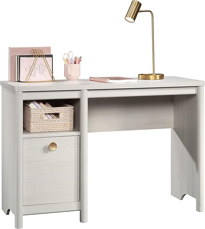 Sauder Dover Edge Home Office Desk, L: 43.15" x W: 17.24" x H: 29.09", Glacier Oak - LeafyLoom