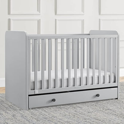 GAP babyGap Graham 4-in-1 Convertible Crib with Storage Drawer - Greenguard Gold Certified, Grey/Dark Grey - LeafyLoom