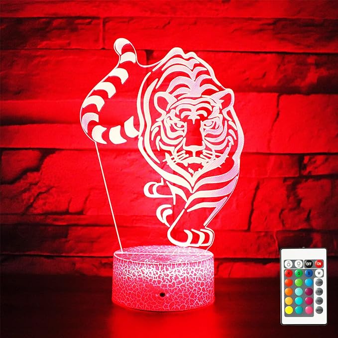 Tiger Gifts Tiger Shape Lamp 16 Colors Desk Table Night Light for Kids Party Supplies Birthday Valentine's Day Christmas Lover Friends - LeafyLoom