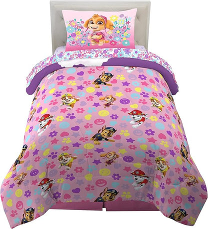 Paw Patrol Girls Kids Bedding Super Soft Comforter and Sheet Set, (4 Piece) Twin Size, (Official) Nickelodeon Product By Franco - LeafyLoom