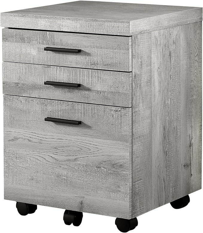 Monarch Specialties I 7401 File Cabinet, Rolling Mobile, Storage Drawers, Printer Stand, Office, Work, Laminate, Grey, Contemporary, Modern - LeafyLoom