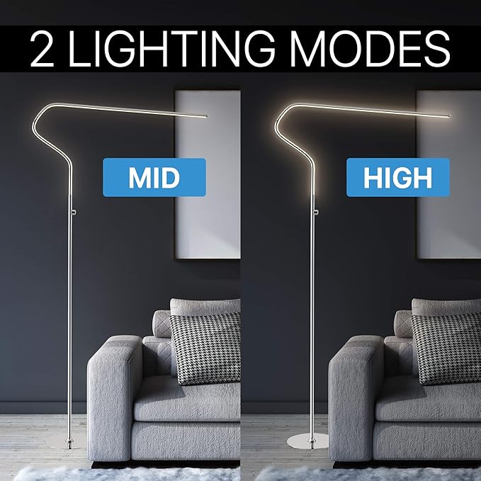 JONATHAN Y JYL7020A Julian 65.25" Integrated LED Metal Floor Lamp Minimalistic,Modern,Contemporary for Bedrooms, Living Room, Office, Reading, Chrome - LeafyLoom