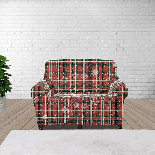 FKELYI Christmas Decorations Sofa Couch Cover Comfortable Furniture Protector Easy Going Stretch Sofa Slipcover with Elastic Bottom S FKELYI