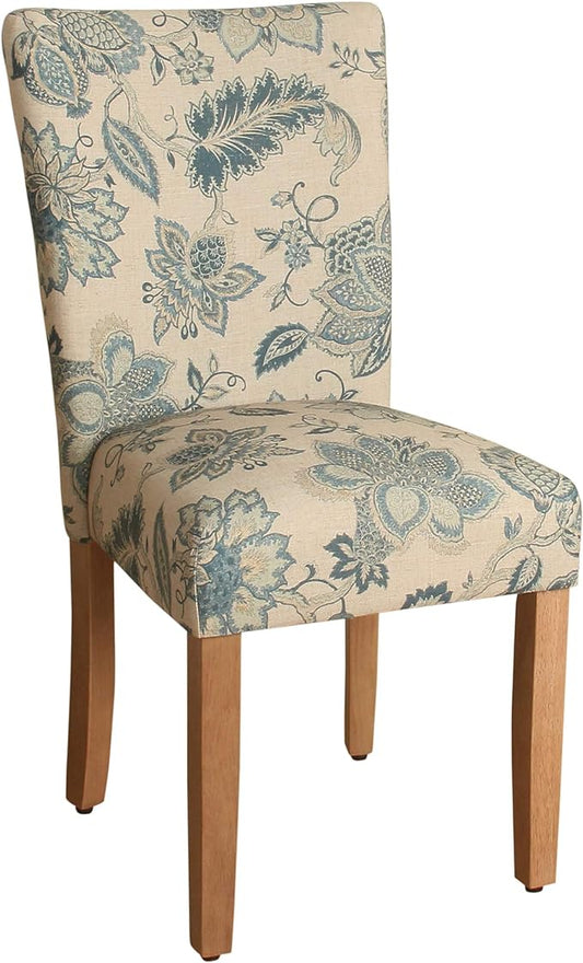 HomePop Parsons Classic Upholstered Accent Dining Chair, Set of 2, Blue Jacobean - LeafyLoom