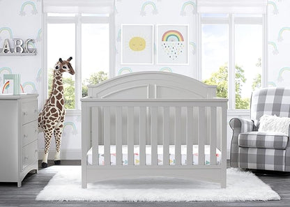 Delta Children Perry 6-in-1 Convertible Crib - Greenguard Gold Certified, Moonstruck Grey - LeafyLoom