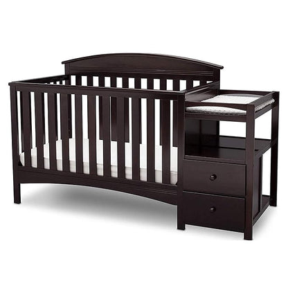 Delta Children Abby Convertible Crib and Changer, Dark Chocolate - LeafyLoom