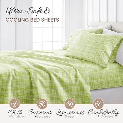 Linen Market 3 Piece Twin Bedding Sheet Set (Moss Polka) - Sleep Better Than Ever with These Ultra-Soft & Cooling Bed Sheets for Your Twin Size Bed - Deep Pocket Fits 16" Mattress - LeafyLoom