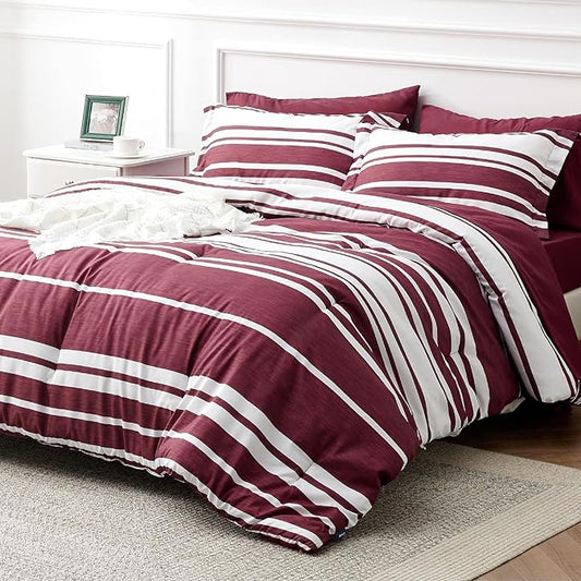 Bedsure Twin XL Comforter Set with Sheets - 5 Pieces Twin XL Bedding Sets, Twin XL Bed in a Bag with Comforter, Sheets, Pillowcase & Sham - LeafyLoom