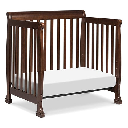 DaVinci Kalani 4-in-1 Convertible Mini Crib in Espresso | Greenguard Gold Certified - LeafyLoom