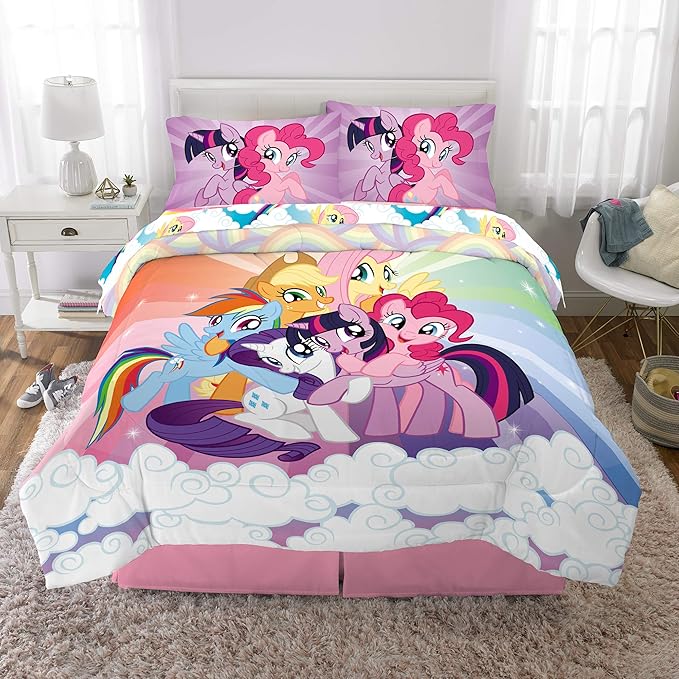 Franco Kids Bedding Super Soft Microfiber Comforter and Sheet Set, 5 Piece Full Size, My Little Pony - LeafyLoom