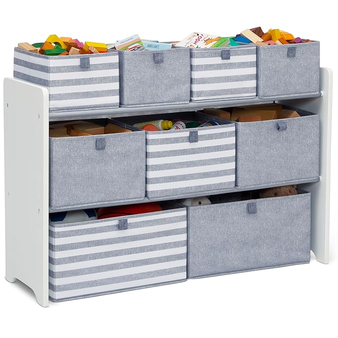 GAP GapKids Deluxe Toy Organizer - Greenguard Gold Certified, Grey/White - LeafyLoom