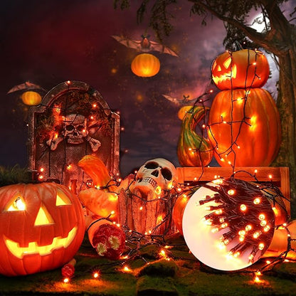 Toodour Halloween Orange Lights, 131ft 350 LED Plug in Halloween String Lights with 8 Modes and Timer, Connectable Outdoor Halloween Lights for Home, Party, Indoor Halloween Decor Toodour