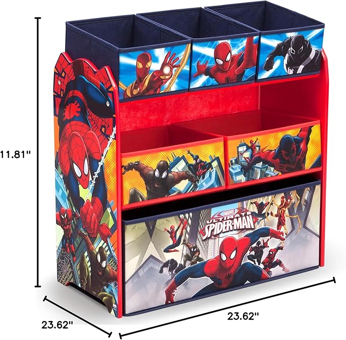 Delta Children Multi-Bin Toy Organizer, Marvel Spider Man - LeafyLoom