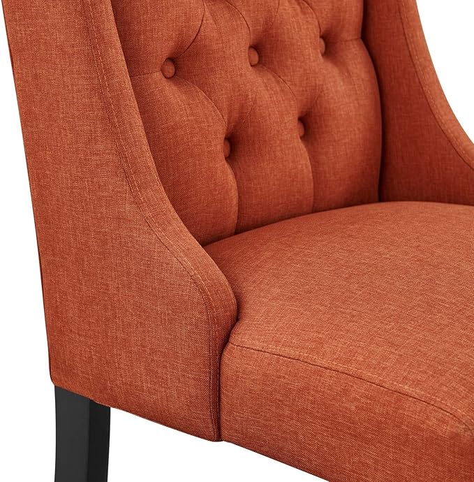 Modway Baronet Button Tufted Fabric, One Dining Chair, Orange - LeafyLoom