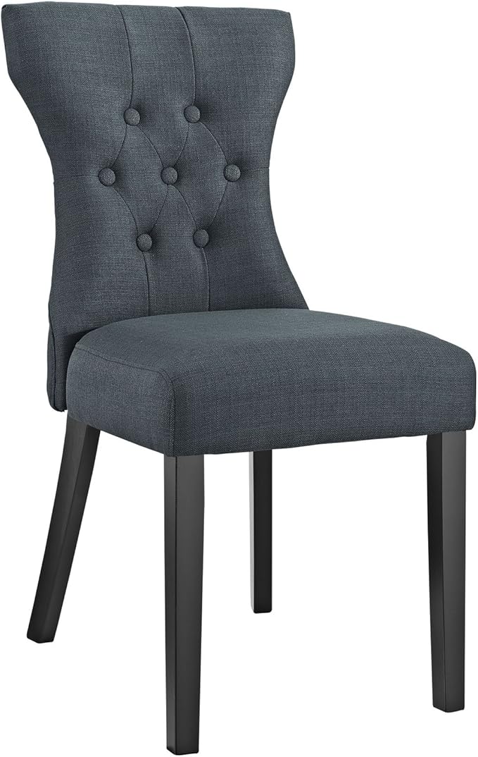 Modway Silhouette Modern Tufted Upholstered Fabric Parsons Kitchen and Dining Room Chair in Gray - LeafyLoom