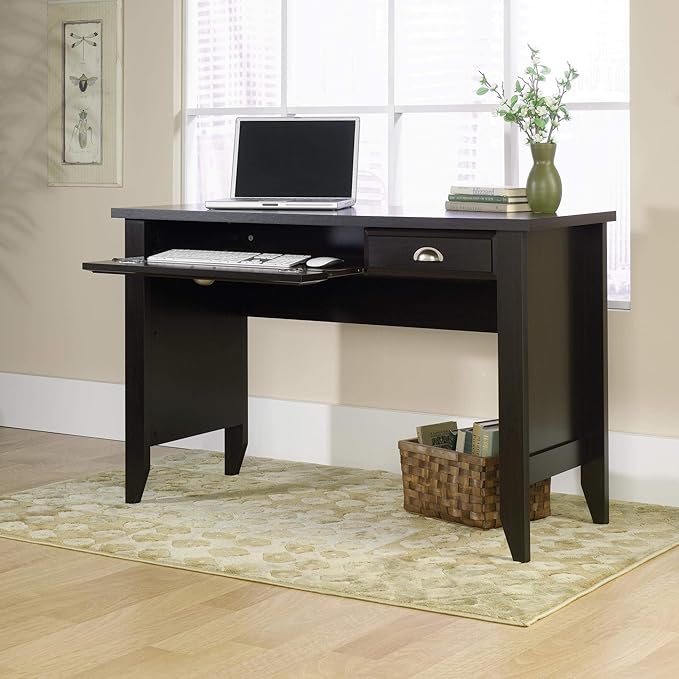 Sauder Shoal Creek Computer Desk, Jamocha Wood finish - LeafyLoom