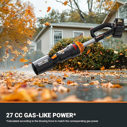 WORX Nitro 40V LEAFJET WG585 Leaf Blower Cordless with Battery & Charger, PowerShare, Blowers for Lawn Care Up to 165 MPH 620 CFM, Lightweight with High-Power Turbine Fan and Brushless Motor - LeafyLoom