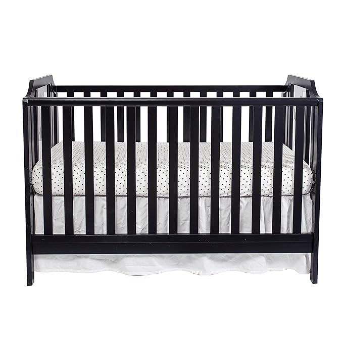 Suite Bebe Celeste 3 in 1 Convertible Island Crib Wood and Acrylic, Black - LeafyLoom