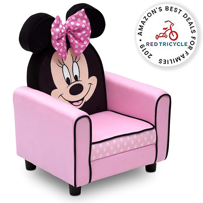 Delta Children Figural Upholstered Kids Chair, Disney Minnie Mouse - LeafyLoom