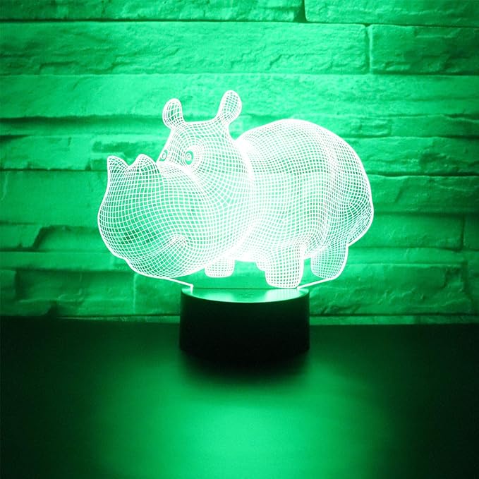 Night Light for Hippo Gift Desk Table Light 7 Colors Changing Touch Control Christmas Birthday Valentine's Day Kids - LeafyLoom