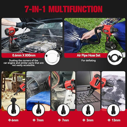 Cordless Dust Blower for Milwaukee m18 Battery, LIVOWALNY Leaf Blower Brushless Handheld Air Blower Sawdust Blower 447 MPH/39 CFM for Sawmill Room, Workshop Cleaning, Home Improvement (No Battery) - LeafyLoom