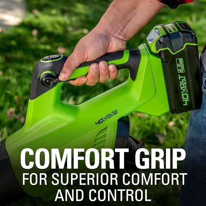 Greenworks 40V (130 MPH / 550 CFM / 75+ Compatible Tools) Cordless Brushless Axial Leaf Blower, Tool Only - LeafyLoom