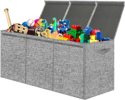 Extra Large 3 in 1 Storage Box, 150L, Grey, Polyester Blend, Waterproof, for Kids Room, Arts & Crafts, 39.4x14.0x16.0 inches - LeafyLoom