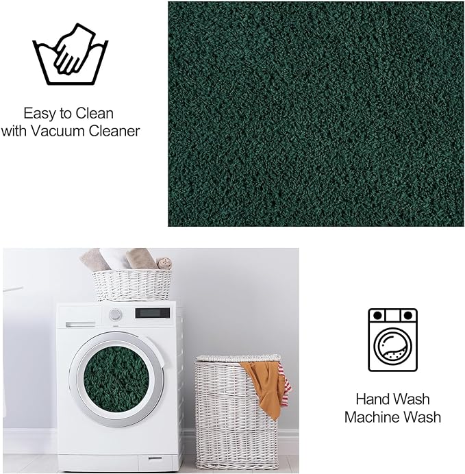 Area Rugs for Bedroom Living Room, 6x9 Dark Green Super Soft Comfy Thickened Memory-Foam Indoor Carpets, Modern Aesthetic Minimalist Carpet for Boys Girls Adults Apartment Nursery Home Décor - LeafyLoom