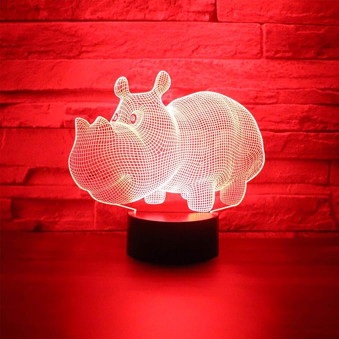 Night Light for Hippo Gift Desk Table Light 7 Colors Changing Touch Control Christmas Birthday Valentine's Day Kids - LeafyLoom