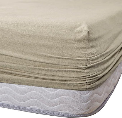 Comfort Spaces Cotton Flannel Breathable Warm Deep Pocket Sheets with Pillow Case Bedding, King, Tan Solid 4 Piece - LeafyLoom