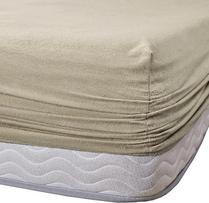 Comfort Spaces Cotton Flannel Breathable Warm Deep Pocket Sheets with Pillow Case Bedding, Full, Tan Solid 4 Piece - LeafyLoom