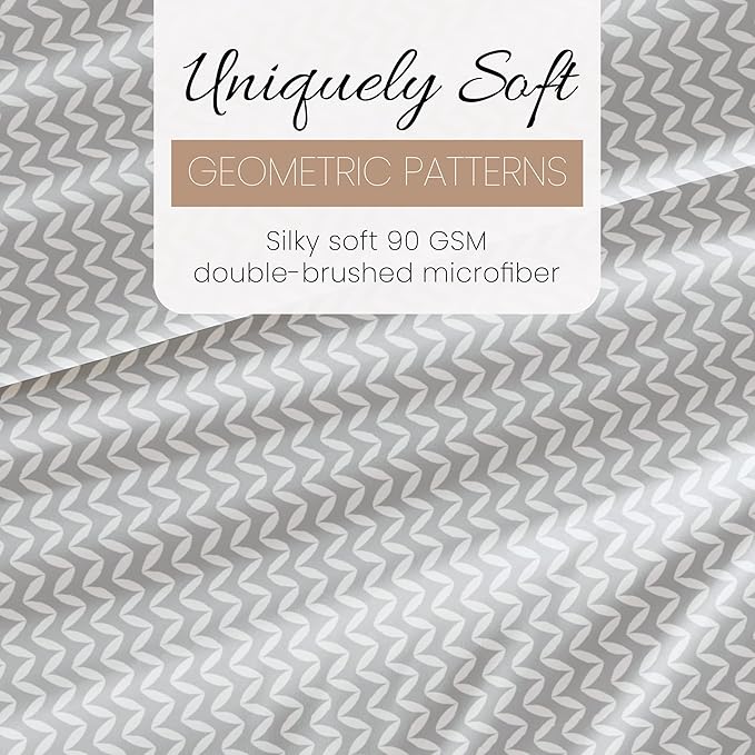 Linen Market 3 Piece Twin Bedding Sheet Set (Gray Chevron) - Sleep Better Than Ever with These Ultra-Soft & Cooling Bed Sheets for Your Twin Size Bed - Deep Pocket Fits 16" Mattress - LeafyLoom