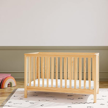 Storkcraft Hillcrest 4-in-1 Convertible Crib (Natural) - Converts to Daybed, Toddler Bed, and Full-Size Bed, Fits Standard Full-Size Crib Mattress, Adjustable Mattress Support Base - LeafyLoom