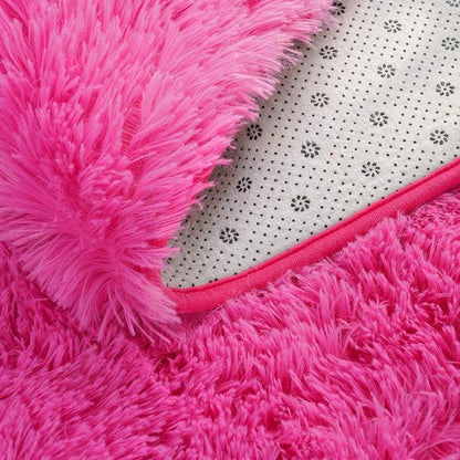 Softlife Ultra Soft Fluffy Area Rugs for Bedroom, Girls and Boys Room Kids Room Nursery Rug, 4 x 5.3 Feet Shaggy Fur Indoor Plush Modern Floor Carpet for Living Room Christmas Decor, Hot Pink - LeafyLoom