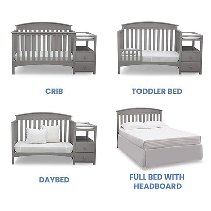 Delta Children Abby Convertible Crib and Changer, Grey - LeafyLoom