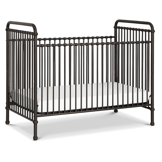 Namesake Abigail 3-in-1 Convertible Metal Crib in Vintage Iron, Greenguard Gold Certified - LeafyLoom