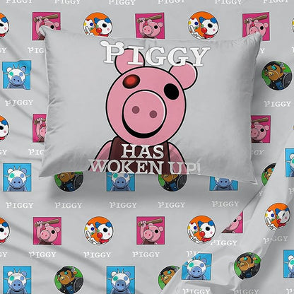 Jay Franco Piggy Join US 5 Piece Twin Size Bed Set - includes Comforter & Sheet Set - Super Soft Fade Resistant Polyester (Official Piggy Product) - LeafyLoom