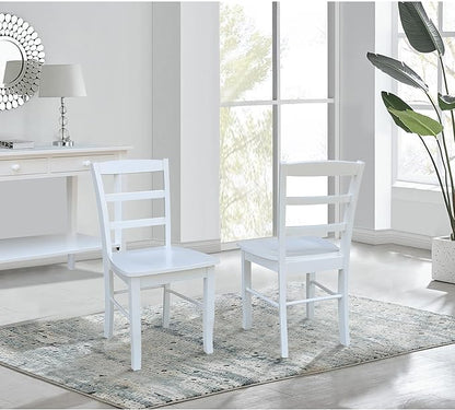 International Concepts Set of Two Madrid Ladderback Dining Chairs, White - LeafyLoom