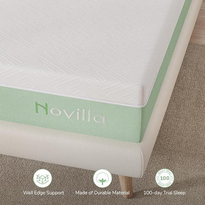 Novilla King Mattress,10 Inch Gel Memory Foam Mattress for Suppotive &Pressure Relieving, Medium Firm Feel Mattress in a Box,Bliss - LeafyLoom