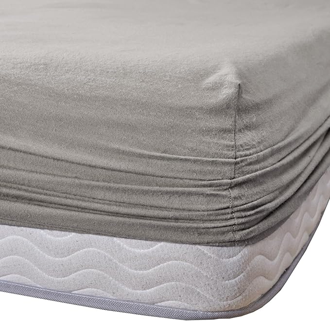 Comfort Spaces Cotton Flannel Breathable Warm Deep Pocket Sheets with Pillow Case Bedding, King, Grey Solid 4 Piece - LeafyLoom